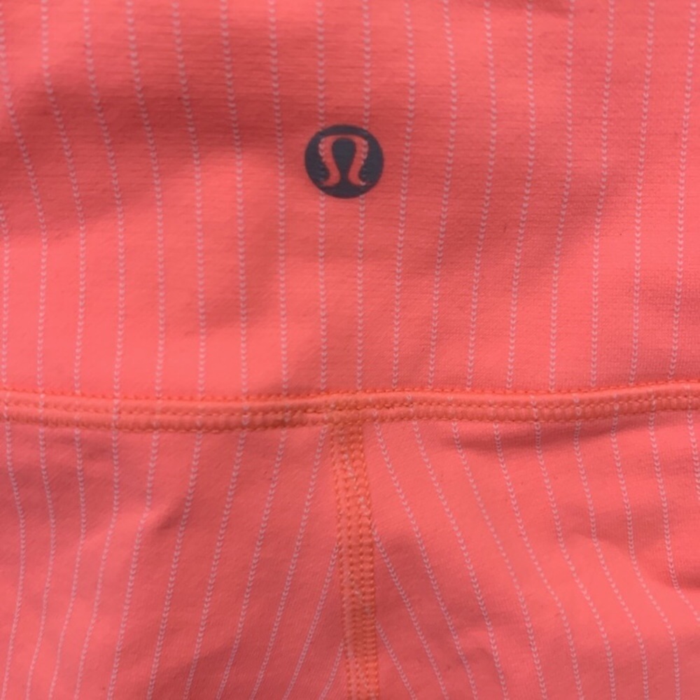 //Lululemon Wunder Under Crop Neon Pop Orange - Picture 9 of 16